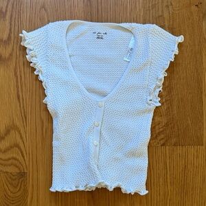 Urban Outfitters Cream Textured Knit Top